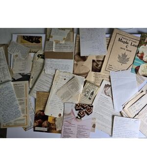 Recipe Lot Vintage Hand Written Cut Out Booklet Etc